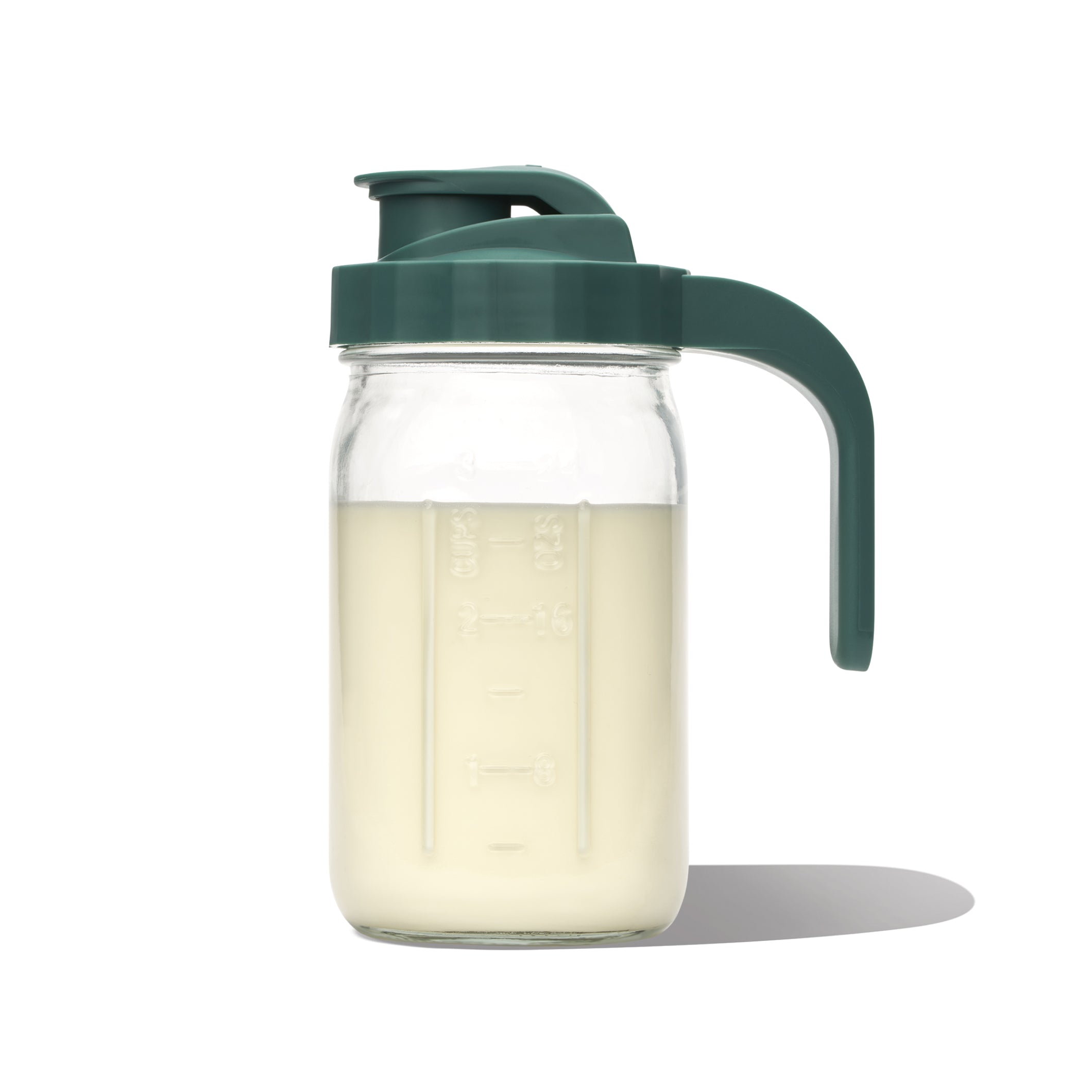 Glass milk pitcher