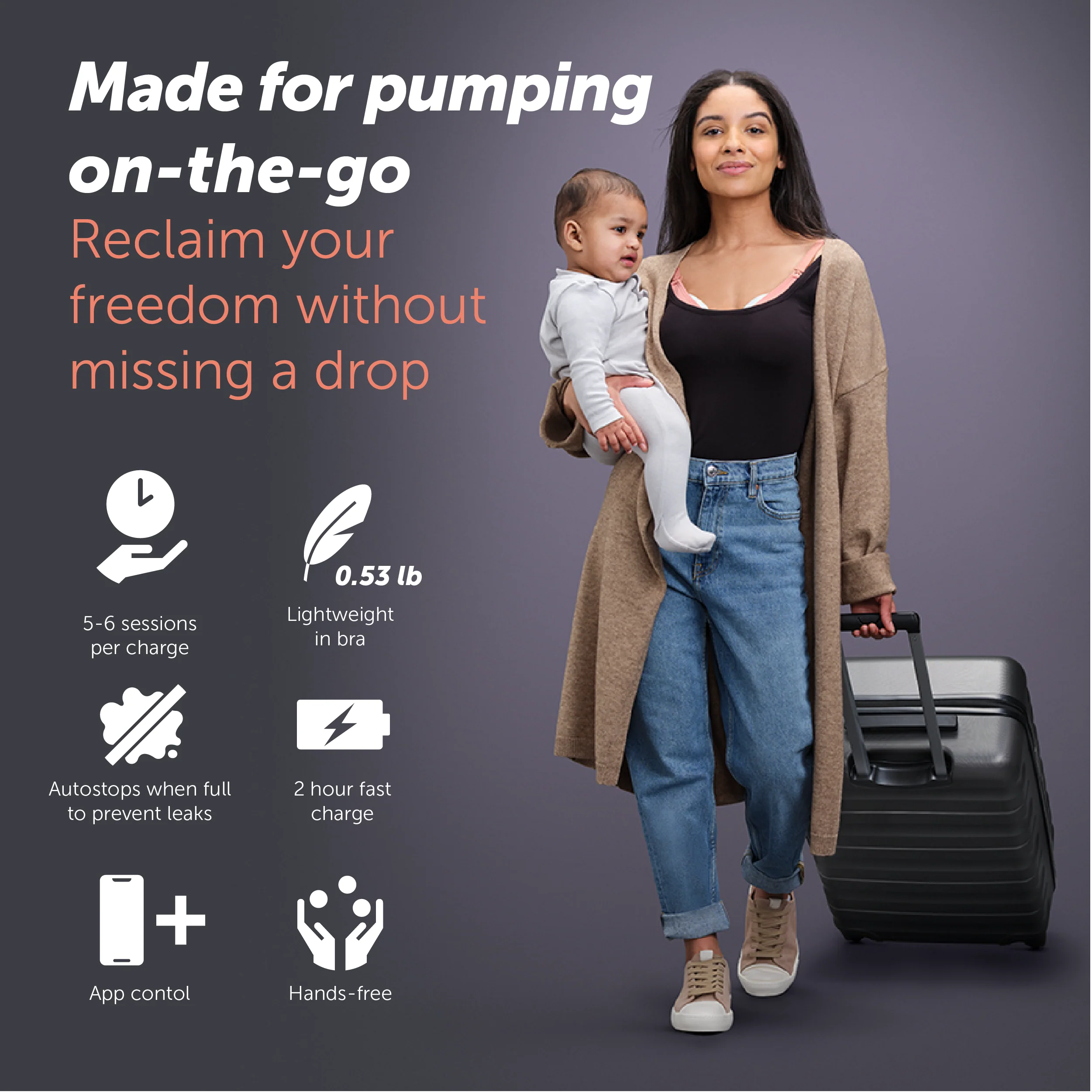 Elvie Pump Ultra-Quiet Wearable Electric Breast Pump with App Control