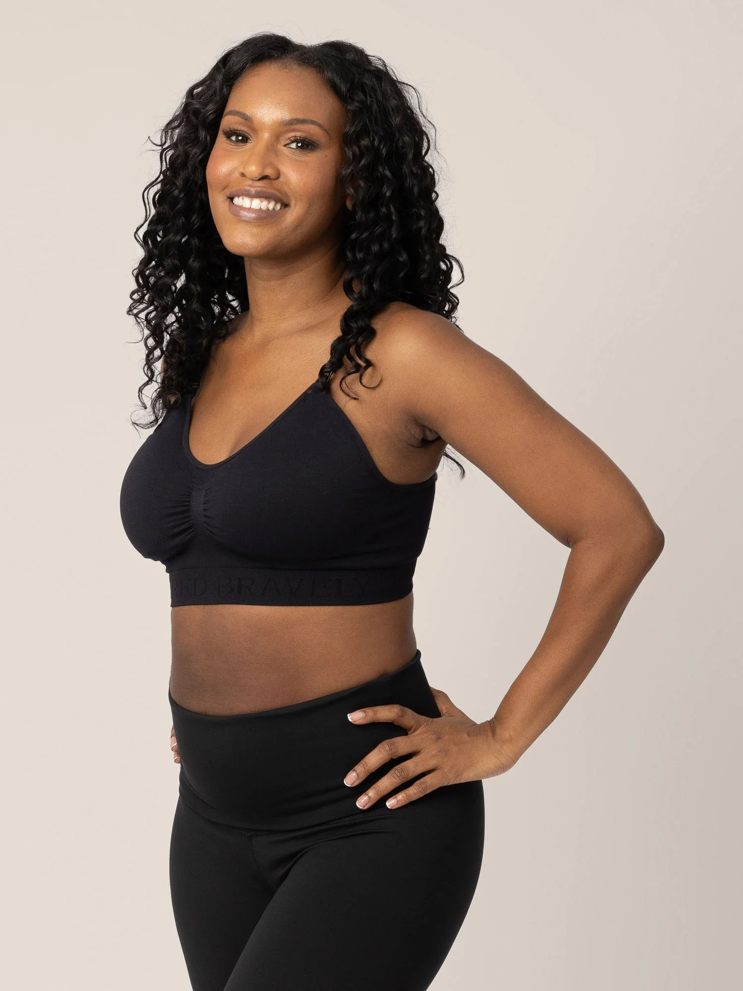 Sublime® Nursing Sports Bra in Black with Moisture-Wicking Fabric
