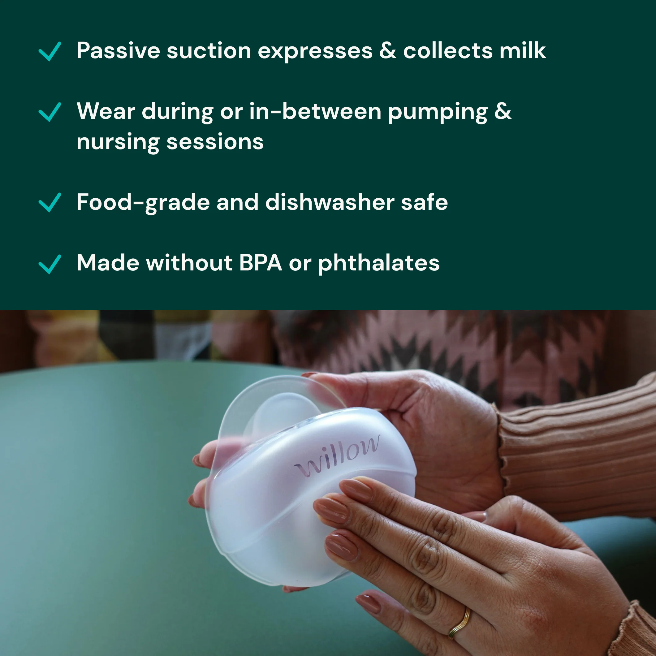 Silikon tragbare passive Milchpumpe für sanfte Entlastung des Milchspendereflexes (3 oz)