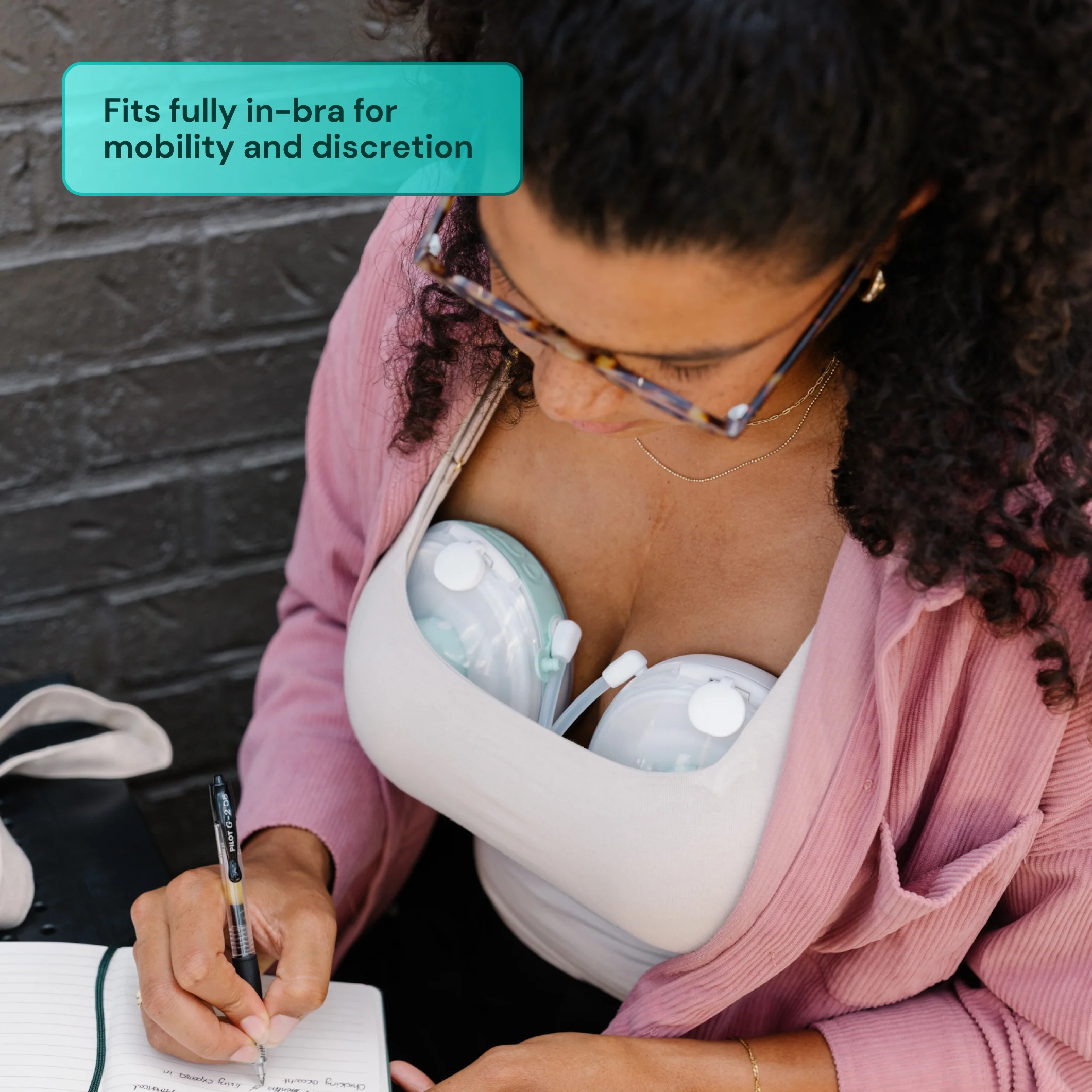 Extractor de leche wearable Willow Sync con dos copas y tubos ajustables