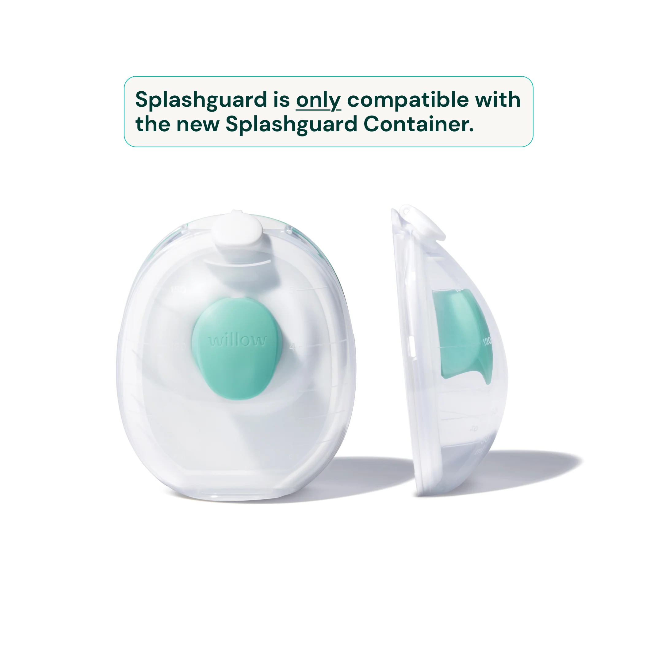 Willow Go® Splashguard Container Set 2-Pack for Pumping and Milk Transfer