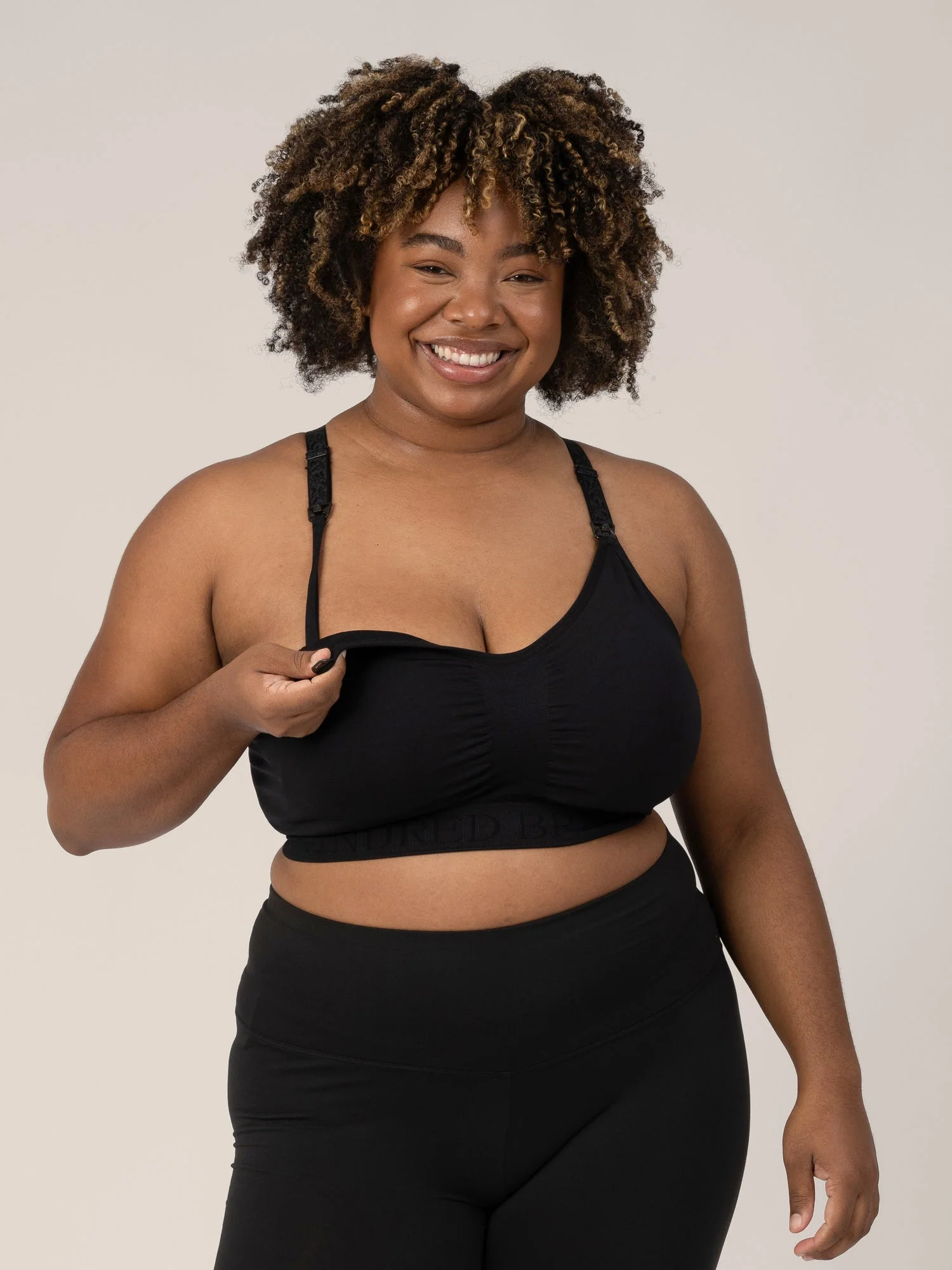 Sublime® Nursing Sports Bra in Black with Moisture-Wicking Fabric