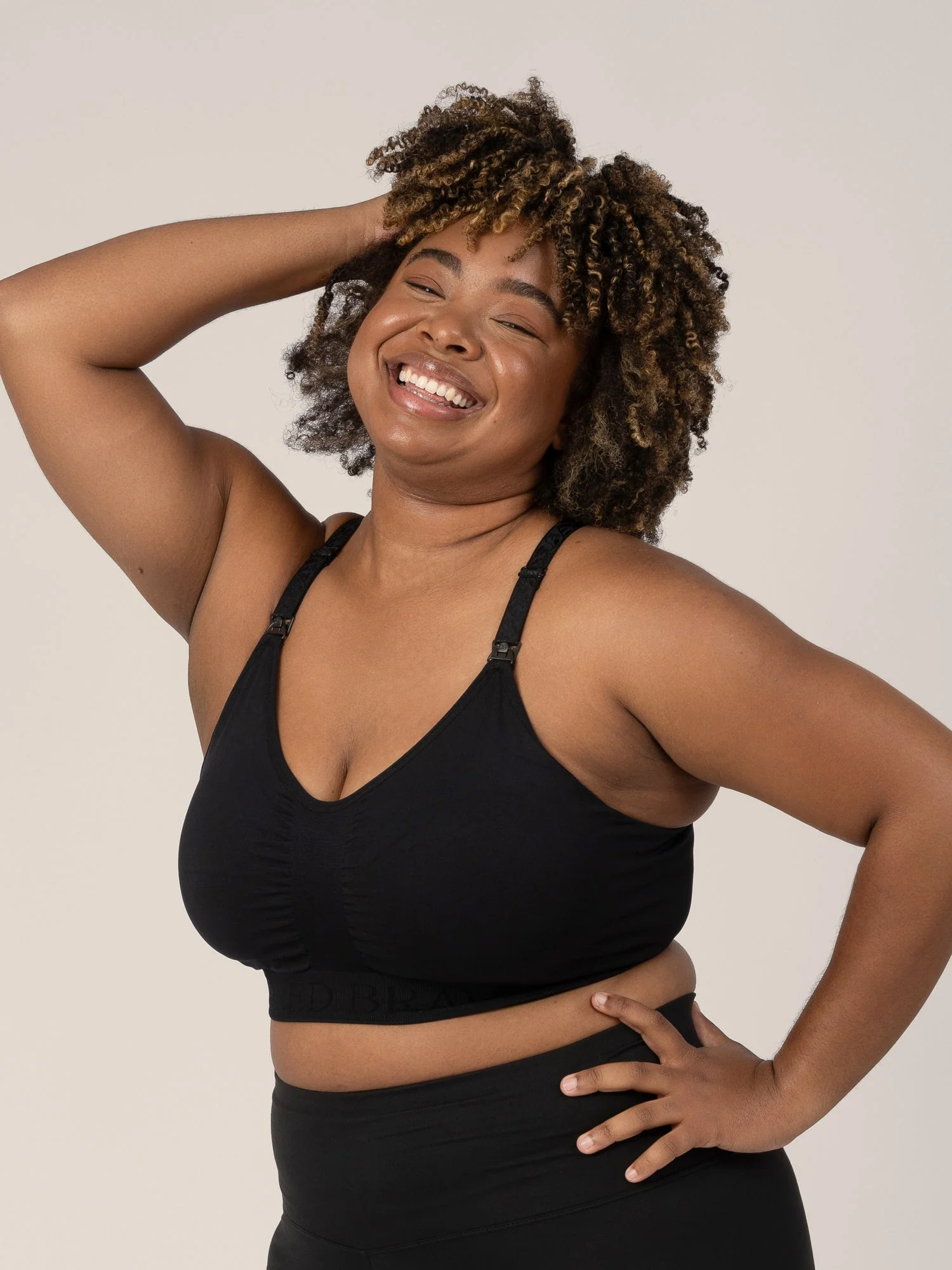 Sublime® Nursing Sports Bra in Black with Moisture-Wicking Fabric