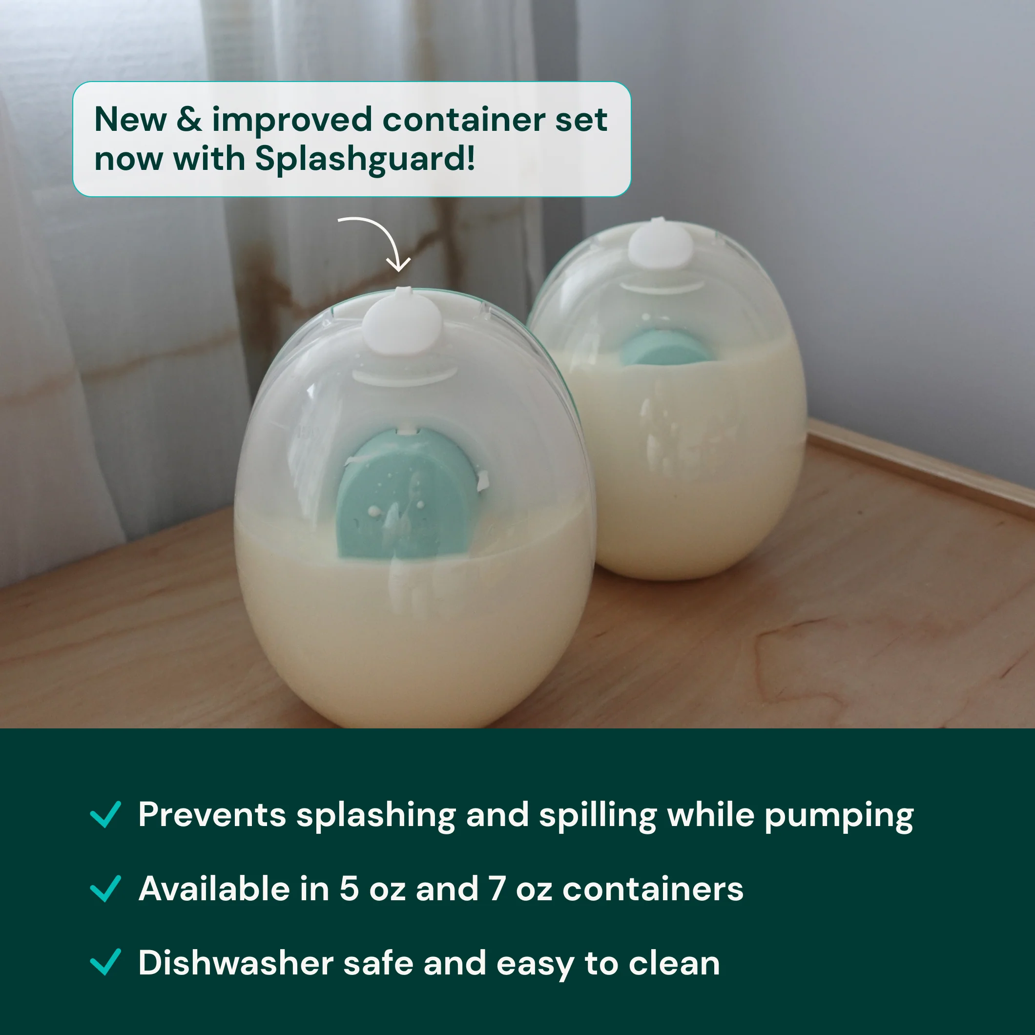 Willow Go® Splashguard Container Set 2-Pack for Pumping and Milk Transfer
