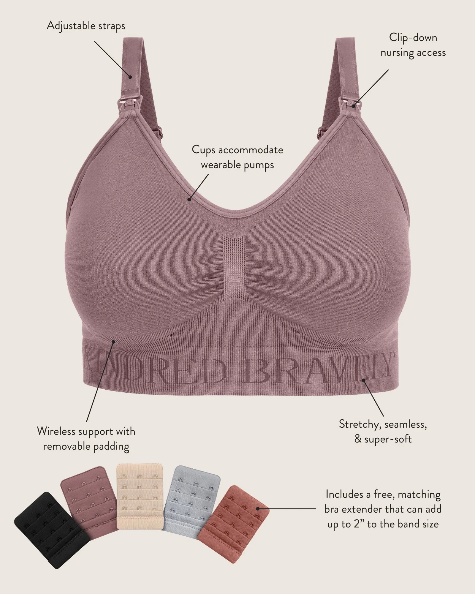 Simply Sublime® Nursing Bra in Redwood for Everyday Feeding
