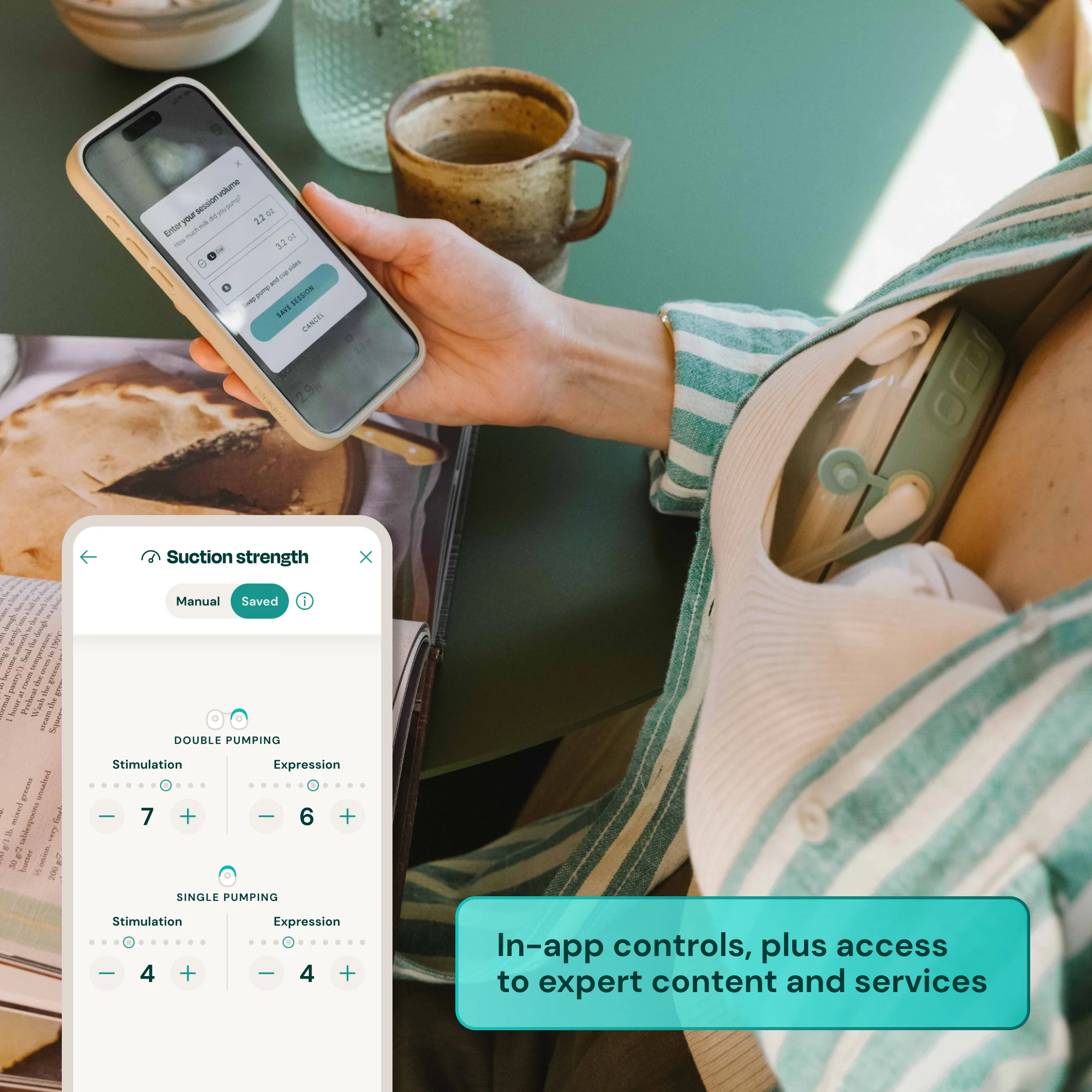 Extractor de leche wearable Willow Sync con dos copas y tubos ajustables