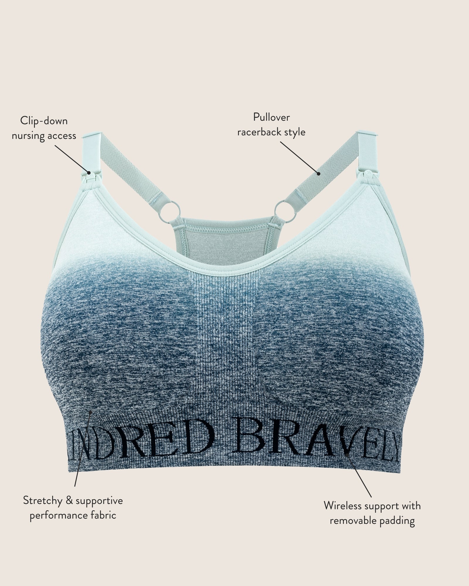 Sublime® Nursing Sports Bra in Black with Moisture-Wicking Fabric
